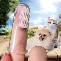 Зубная щетка Силиконовая на палец для чистки зубов для собак и кошек