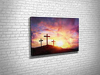 Картина в гостиную спальню для интерьера Три креста на закате KIL Art 81x54 см (410) z17-2024