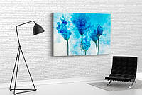 Картина Голубые абстрактные цветы KIL Art 81x54 см (463) z17-2024