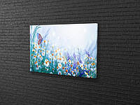 Картина в гостиную спальню для интерьера Бабочка и ромашки KIL Art 81x54 см (465) z17-2024