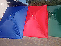 Зонт торговый 3.5х 2.5 (4х3) с клапаном, прошитыми углами, серебром