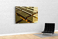 Картина в гостиную спальню кабинет для интерьера Золотые слитки KIL Art 122x81 см (628) z17-2024