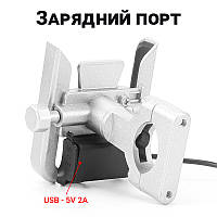 Держатель для смартфона на руль мотоцикла / электровелосипеда Addap BPH-04m с USB 4"-6,5" Silver z17-2024