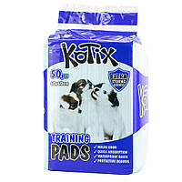 Одноразові гігієнічні пелюшки Kotix Premium 60*60 см для собак і цуценят, 50 пелюшок в упаковці (Kot-1342)