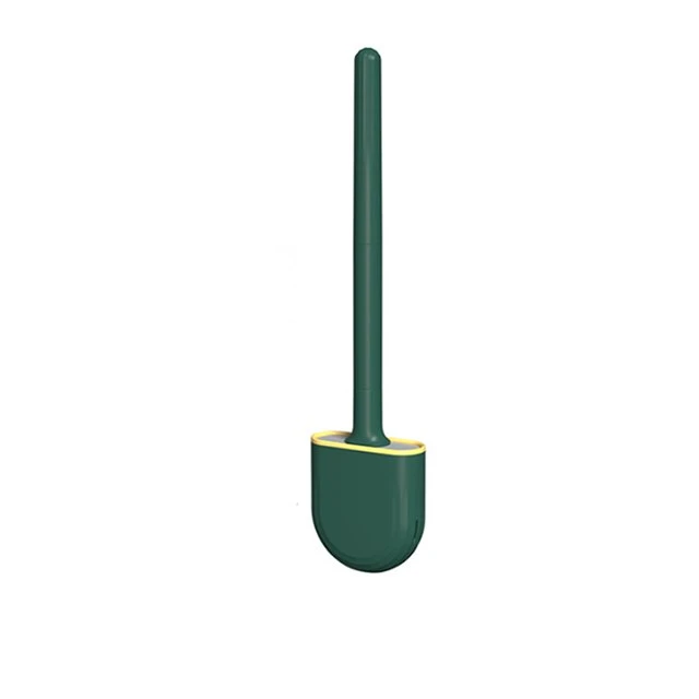 Йоршик для унітазу з силіконовою гнучкою щіткою настінний (Зелений) / Щітка для збирання туалету - силіконовий йорж