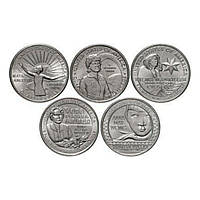 Набор монет Collection США 25 центов 2022 женщины Америки 5 шт 20.2 мм Серебристый (hub_iz4kiy) z110-2024