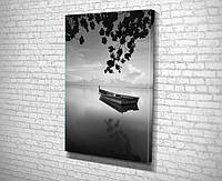 Картина в гостиную спальню для интерьера Лодка на озере KIL Art 122x81 см (765) z17-2024