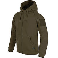 Кофта Helikon-Tex Urban Hoodie Lite (FullZip)Green,тактический зеленый худи со змейкой и капюшоном для военных