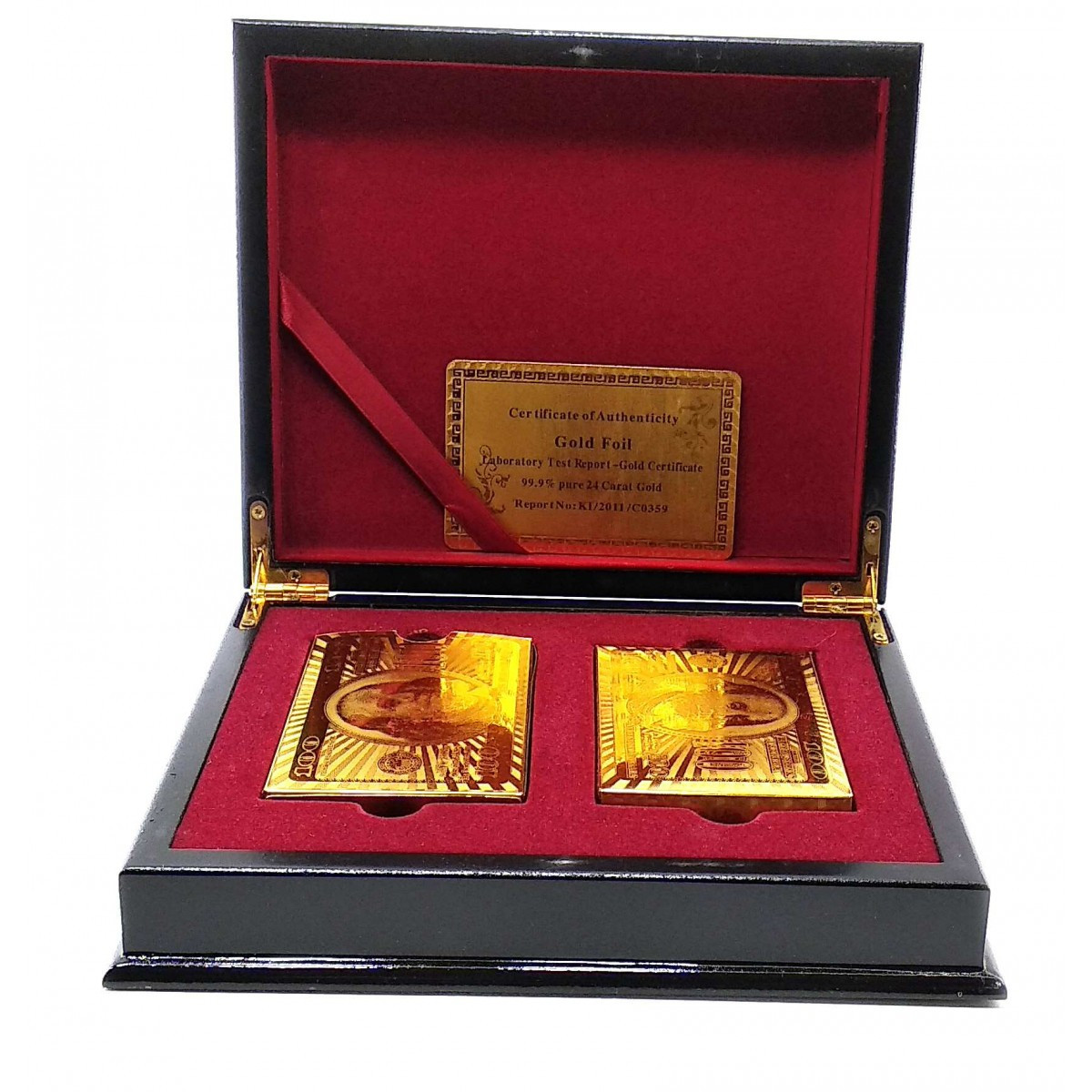 Карти гральні пластикові Duke Gold Foil 2 колоди по 54 аркуші 87х62 мм у скриньці (DN32416) z11-2024