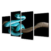 Модульная картина Голубая змея на ветке KIL Art 89x56 см (M4_M_579) z17-2024