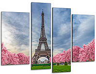 Модульна картина Poster-land Париж із квітучою Сакурою (75x118 см) Art-631_4 z17-2024
