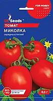 Томат Миколка оригинальный среднеспелый низкорослый кистевой сорт сливовидной формы, упаковка 0,1 г