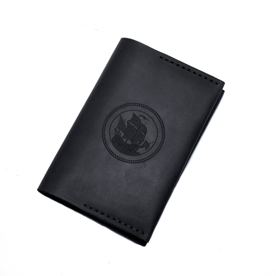 Обкладинка на паспорт із натуральної шкіри Anchor Stuff Frigate — Чорний (as150202-02) z11-2024