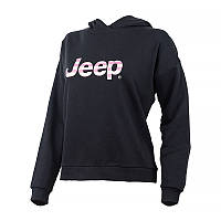 Женское Худи JEEP HOODED CROPPED SWEATSHIRT Striped Print Черный M (O102609-B000 M) z110-2024