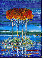 Набор для вышивки бисером на натуральном художественном холсте Абрис Арт Огненная лазурь-2 AB-486 z17-2024