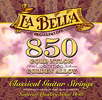 Струны для классической гитары La Bella 850 Elite Golden Nylon Golden Alloy Medium z14-2024