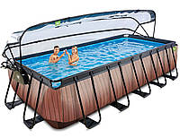 Басейн EXIT с куполом 540х250х122см "дерево" фільтр пісок