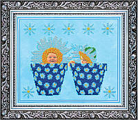 Набор для вышивки бисером на натуральном художественном холсте Абрис Арт Близнецы AB-058 z17-2024