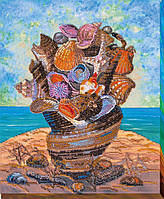 Набор для вышивки бисером на натуральном художественном холсте Абрис Арт Море с собой AB-671 z17-2024