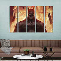 Модульна картина з 5 частин на полотні KIL Art Бетмен — людина-кажан 87x50 см (688-51) z110-2024