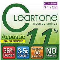 Струны для акустической гитары Cleartone 7611 Acoustic 80/20 Bronze Custom Light 11/52 z14-2024