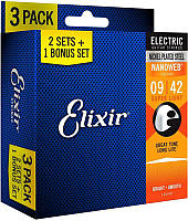 Струны для электрогитары Elixir 3 Pack 16540 Nanoweb Nickel Plated Steel Super Light 9/42 z14-2024