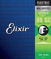 Струны для электрогитары Elixir 19007 Optiweb Nickel Plated Steel 7-String Super Light 9/52 z14-2024