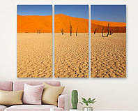 Модульная картина на холсте из трех частей KIL Art Пустыня Намиб 78x48 см (M3_M_635) z17-2024