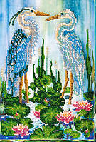 Набор для вышивки бисером на натуральном художественном холсте Абрис Арт Цапли AB-554 z17-2024