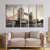 Модульная картина из 5 частей на холсте KIL Art Tower Bridge в Лондоне 87x50 см (335-51) z110-2024