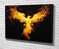 Картина в гостиную спальню для интерьера Огненная птица феникс KIL Art 122x81 см (452) z17-2024