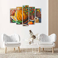 Модульная картина на холсте из пяти частей KIL Art Натюрморт овощи 187x119 см (M51_XL_150) z17-2024