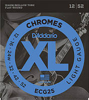 Струны для электрогитары D'Addario ECG25 Chromes Flat Wound Light Electric Strings 12/52 z14-2024