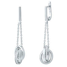 Срібні сережки Silver Breeze з фіанітами (1947135) z11-2024