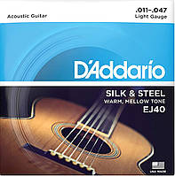 Струны для акустической гитары D'Addario EJ40 Silk & Steel Folk Acoustic Guitar Strings 11/47 z14-2024
