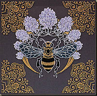 Набор для вышивки бисером на натуральном художественном холсте Абрис Арт Пчела в клевере AB-831 z17-2024
