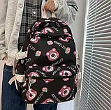 Чорний рюкзак жіночий міський з ведмедем Lotso, фото 5