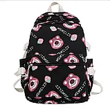 Чорний рюкзак жіночий міський з ведмедем Lotso, фото 2