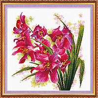 Набор для вышивки крестиком Абрис Арт Лиловые орхидеи AH-003 z17-2024