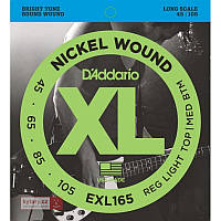 Струны для бас-гитары D'Addario Nickel Wound EXL165 Custom Light 4-String Bass 45/105 z14-2024