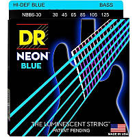 Струны для бас-гитары DR NBB6-30 HI-DEF NEON Blue K3 Coated Medium Bass Guitar 6-Strings 30/125 z14-2024