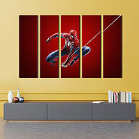 Модульная картина из 5 частей на холсте KIL Art Spider-Man: Web of Shadows 87x50 см (672-51) z110-2024