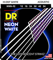 Струны для акустической гитары 6 шт DR NWA-12 Hi-Def Neon White K3 Coated Acoustic Guitar Strings 12/54