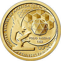 США 1 доллар 2019 Инновации, Пенсильвания, Вакцина против полиомиелита (hub_dq35ti) z17-2024