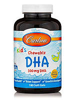 Рыбий жир для детей Kids Chewable DHA Carlson Labs апельсин 100 мг 180 гелевых капсул z17-2024