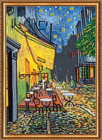 Набор для вышивки бисером на натуральном художественном холсте Абрис Арт Вечернее кафе AB-327 z17-2024