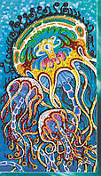 Набор для вышивки бисером на натуральном художественном холсте Абрис Арт Подводный танец AB-568 z17-2024