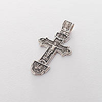 Серебряный православный крест Распятие Христово. Деисус. Троица 132733 Оникс z14-2024