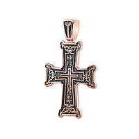 Золотой православный крест Голгофа п02655 Оникс z14-2024