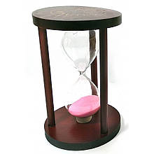 Годинник пісочний 10 хвилин 14.5х9х9 см Рожевий пісок (DN32071A) z11-2024